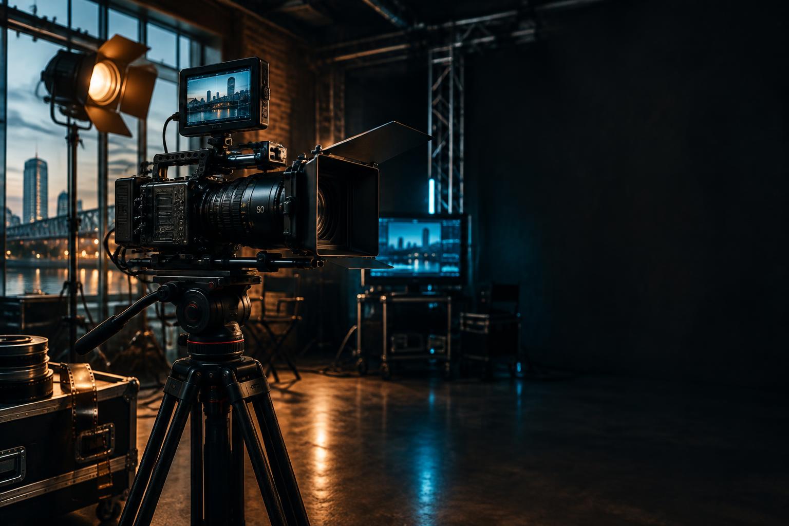 Cinema camera inside a Michigan video production studio